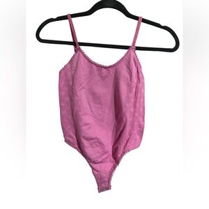 Forever 21 Pink heart design Bodysuit with Spaghetti Straps